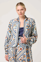 Load image into Gallery viewer, Once Was - AURORA REVERSIBLE VISCOSE & TENCEL FRINGE JACKET IN PETINOS FLOROS / BLUE ASH