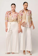 Load image into Gallery viewer, Once Was - CALANTHA COTTON SILK RUCHED SLEEVE SHIRT (Golden Promenade)