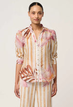 Load image into Gallery viewer, Once Was - CALANTHA COTTON SILK RUCHED SLEEVE SHIRT (Golden Promenade)