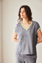 Load image into Gallery viewer, Peruzzi - Stripe Trim Top (Elephant)