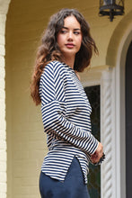 Load image into Gallery viewer, Curate by Trelise Cooper - Double Agent Top (Navy Stripe)
