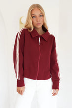 Load image into Gallery viewer, Cartel and Willow - Corey Zip Sweater (Mulberry)
