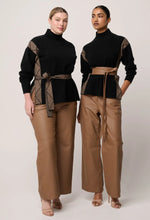Load image into Gallery viewer, Once Was - Nomadic High Neck Sweater ( Black Chevron)
