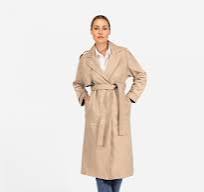 Load image into Gallery viewer, Ibana - Calesta Leather Trench Coat (Beige)

